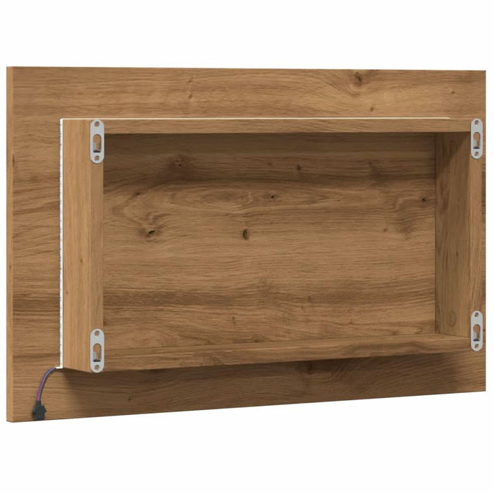 Oglindă de baie cu lumină LED, stejar artizanal, 60x8,5x38 cm - WALTI WALTI