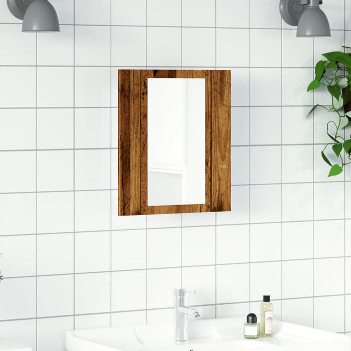 Dulap cu oglindă cu LED de baie, lemn vechi, 40x12x45 cm, lemn - WALTI WALTI