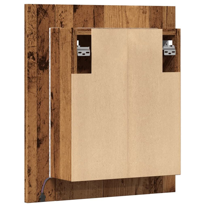 Dulap cu oglindă cu LED de baie, lemn vechi, 40x12x45 cm, lemn - WALTI WALTI