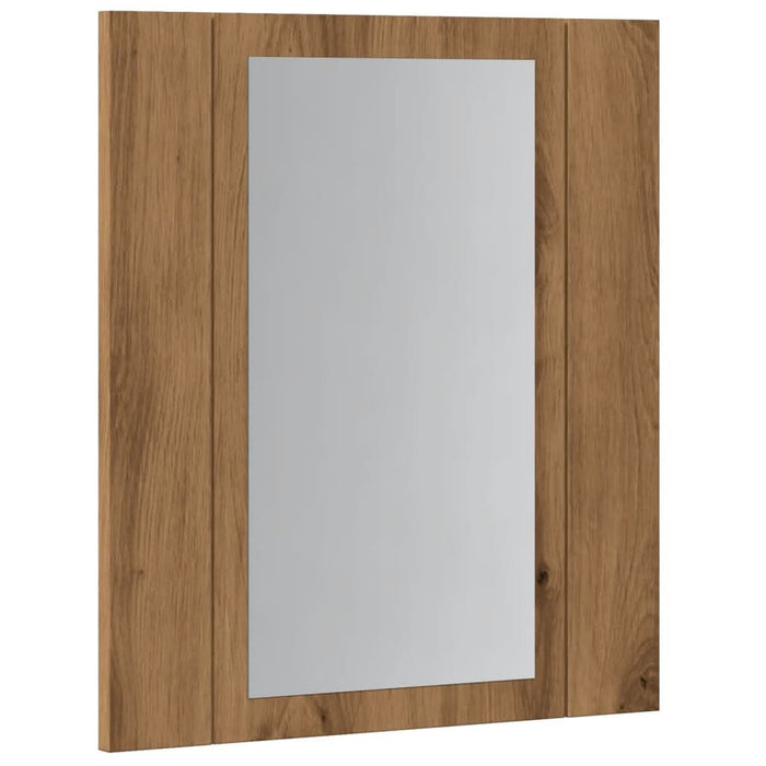 Dulap cu oglindă de baie LED stejar artizanal 40x12x45 cm, lemn - WALTI WALTI