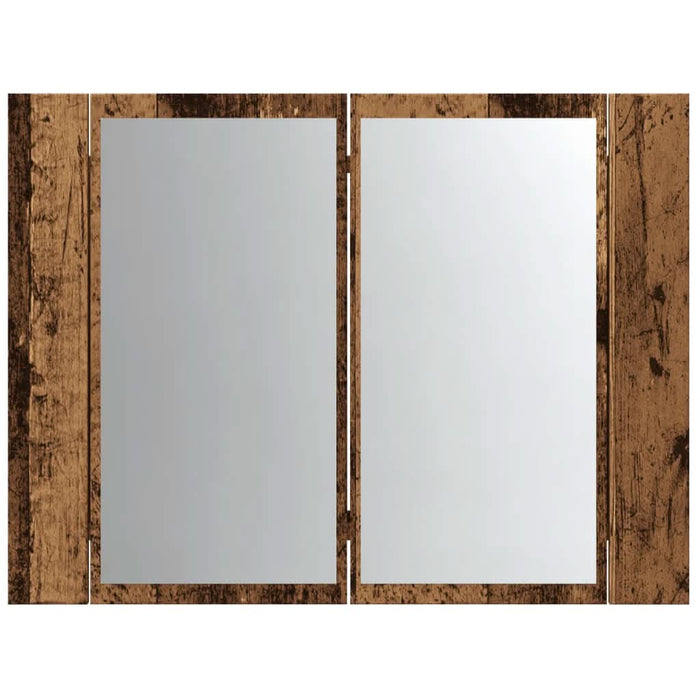 Dulap cu oglindă & LED lemn vechi 60x12x45 cm lemn prelucrat - WALTI WALTI