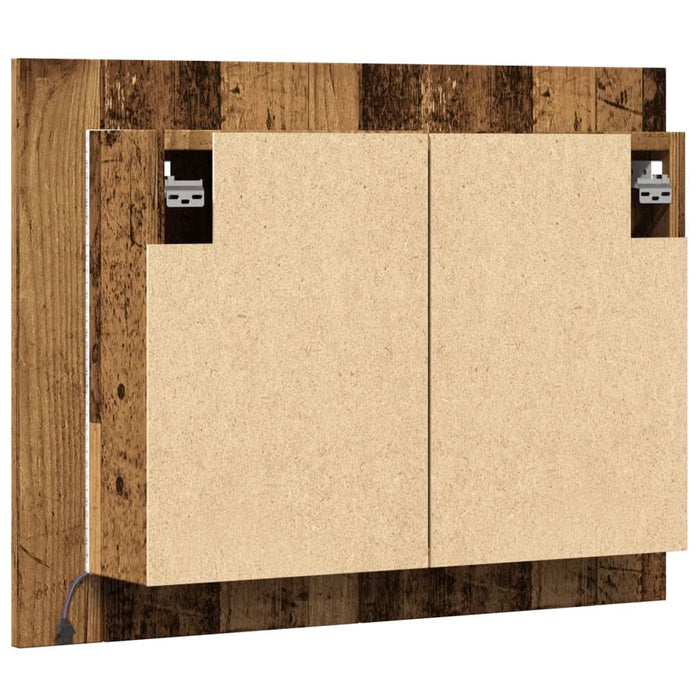 Dulap cu oglindă & LED lemn vechi 60x12x45 cm lemn prelucrat - WALTI WALTI