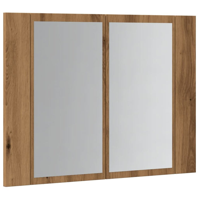 Dulap cu oglindă & LED stejar artizanal 60x12x45 cm lemn - WALTI WALTI