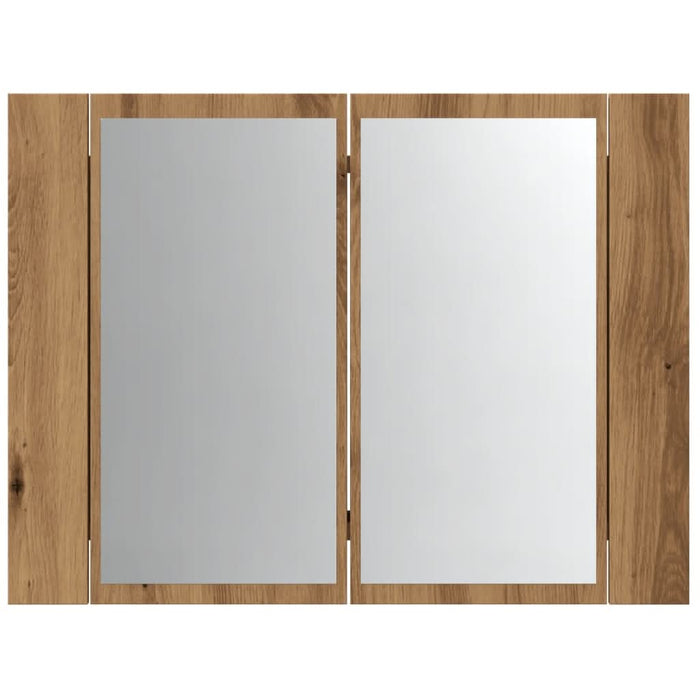 Dulap cu oglindă & LED stejar artizanal 60x12x45 cm lemn - WALTI WALTI