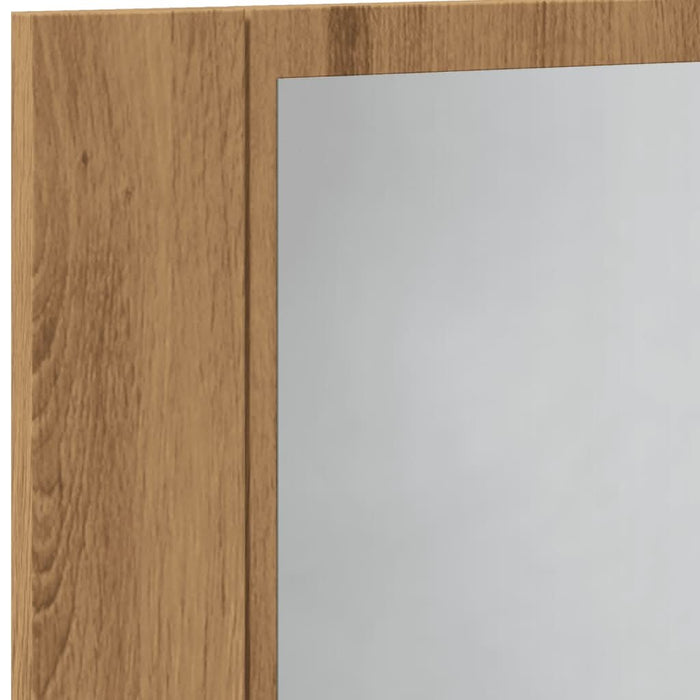Dulap cu oglindă & LED stejar artizanal 60x12x45 cm lemn - WALTI WALTI