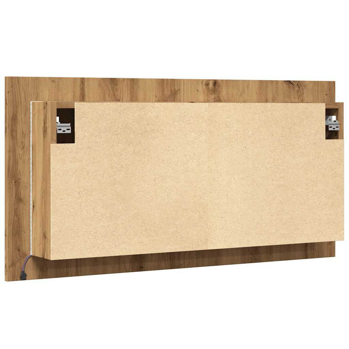 Dulap cu oglindă & LED stejar artizanal 90x12x45 cm lemn WALTI