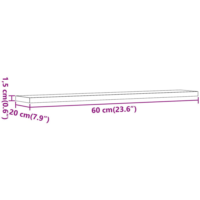 Rafturi de perete, 4 buc., stejar artizanal, 60x20x1,5 cm, lemn - WALTI WALTI