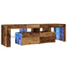 Dulap TV cu lumini LED lemn vechi 140x36,5x40 cm lemn prelucrat - WALTI WALTI