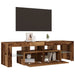 Dulap TV cu lumini LED lemn vechi 140x36,5x40 cm lemn prelucrat - WALTI WALTI