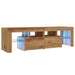 Dulap TV cu LED stejar artizanal 140x36,5x40 cm lemn prelucrat - WALTI WALTI