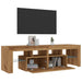Dulap TV cu LED stejar artizanal 140x36,5x40 cm lemn prelucrat - WALTI WALTI