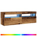 Dulap TV cu lumini LED lemn vechi 120x35x40 cm lemn prelucrat - WALTI WALTI