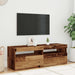 Dulap TV cu lumini LED lemn vechi 120x35x40 cm lemn prelucrat - WALTI WALTI