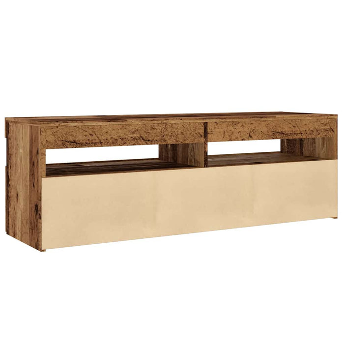 Dulap TV cu lumini LED lemn vechi 120x35x40 cm lemn prelucrat - WALTI WALTI