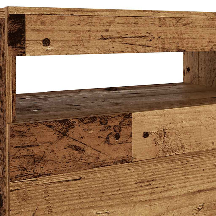 Dulap TV cu lumini LED lemn vechi 120x35x40 cm lemn prelucrat - WALTI WALTI