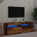Dulap TV cu lumini LED lemn vechi 120x35x40 cm lemn prelucrat - WALTI WALTI