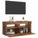 Dulap TV cu lumini LED lemn vechi 90x35x40 cm lemn prelucrat - WALTI WALTI