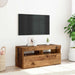 Dulap TV cu lumini LED lemn vechi 90x35x40 cm lemn prelucrat - WALTI WALTI