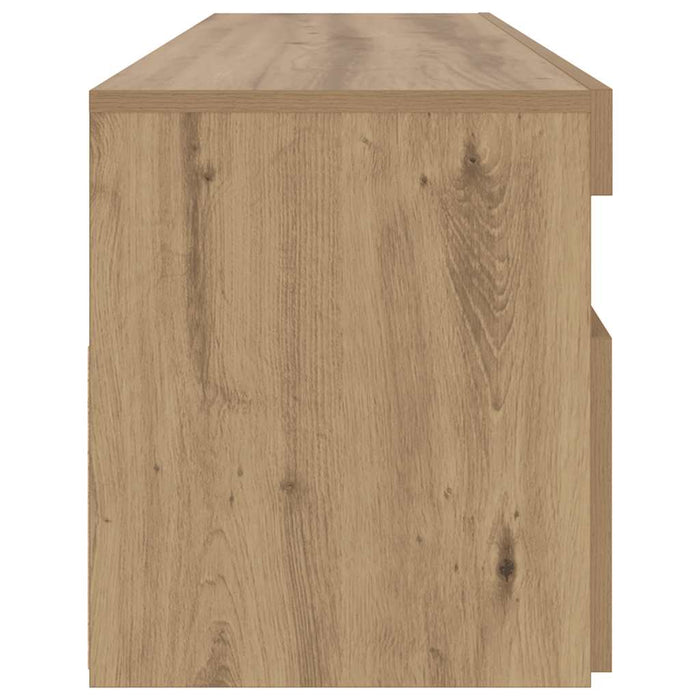 Dulap TV cu LED stejar artizanal 90x35x40 cm lemn prelucrat - WALTI WALTI