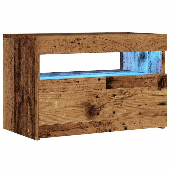 Dulap TV cu lumini LED lemn vechi 60x35x40 cm lemn prelucrat - WALTI WALTI