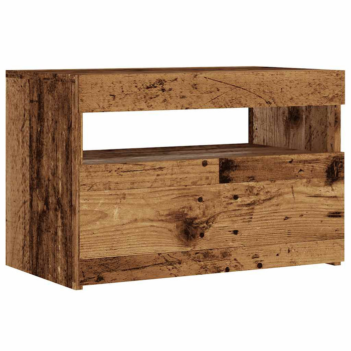 Dulap TV cu lumini LED lemn vechi 60x35x40 cm lemn prelucrat - WALTI WALTI
