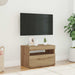 Dulap TV cu LED stejar artizanal 60x35x40 cm lemn prelucrat - WALTI WALTI
