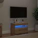 Dulap TV cu LED stejar artizanal 60x35x40 cm lemn prelucrat - WALTI WALTI
