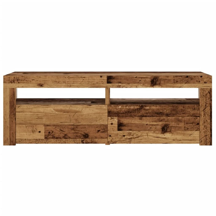 Dulap TV cu lumini LED lemn vechi 120x35x40 cm lemn prelucrat - WALTI WALTI