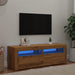 Dulap TV cu LED stejar artizanal 120x35x40 cm lemn prelucrat - WALTI WALTI