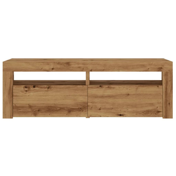 Dulap TV cu LED stejar artizanal 120x35x40 cm lemn prelucrat - WALTI WALTI
