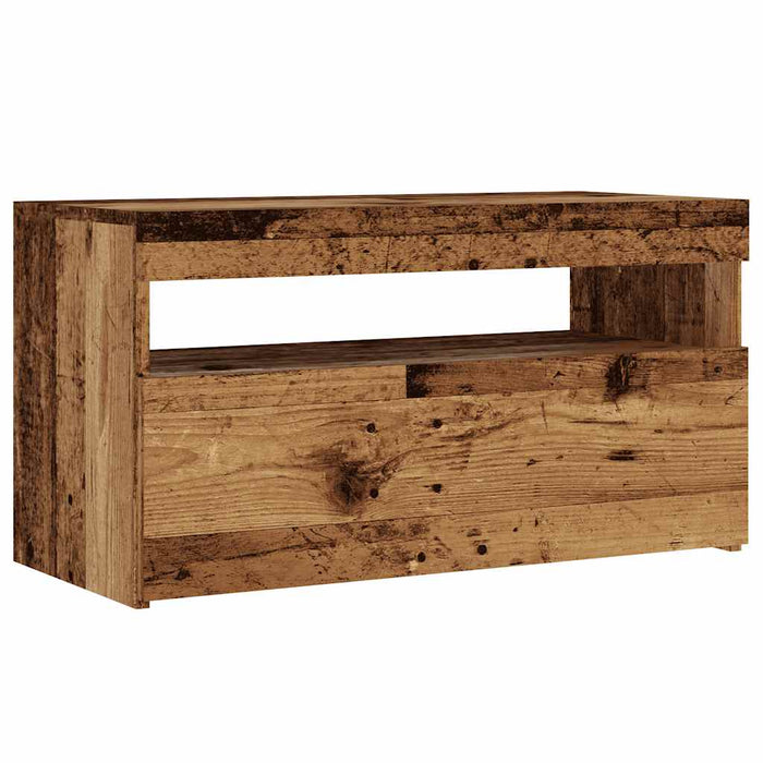 Dulap TV cu lumini LED lemn vechi 75x35x40 cm lemn prelucrat - WALTI WALTI