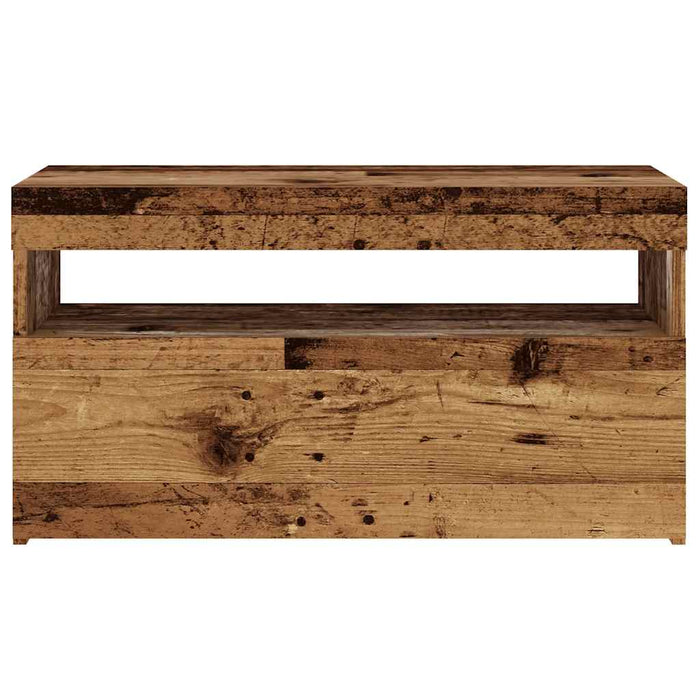 Dulap TV cu lumini LED lemn vechi 75x35x40 cm lemn prelucrat - WALTI WALTI