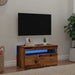 Dulap TV cu lumini LED lemn vechi 75x35x40 cm lemn prelucrat - WALTI WALTI