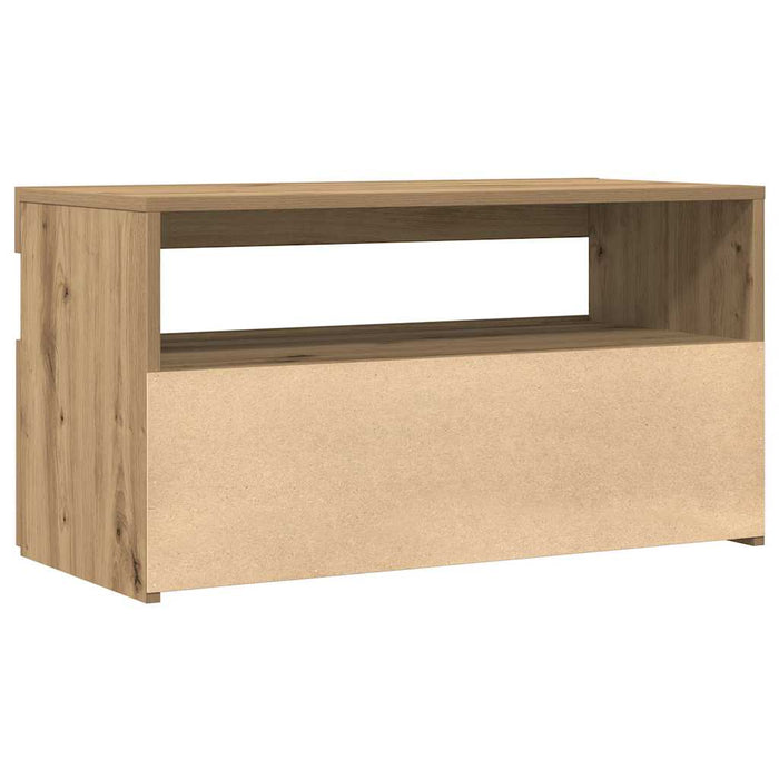 Dulap TV cu LED stejar artizanal 75x35x40 cm lemn prelucrat - WALTI WALTI