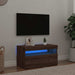 Dulap TV cu LED stejar artizanal 75x35x40 cm lemn prelucrat - WALTI WALTI