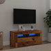 Dulap TV cu lumini LED lemn vechi 90x35x40 cm lemn prelucrat - WALTI WALTI