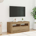 Dulap TV cu LED stejar artizanal 90x35x40 cm lemn prelucrat - WALTI WALTI