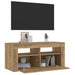 Dulap TV cu LED stejar artizanal 90x35x40 cm lemn prelucrat - WALTI WALTI