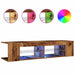 Dulap TV cu lumini LED lemn vechi 135x39x30 cm lemn prelucrat - WALTI WALTI
