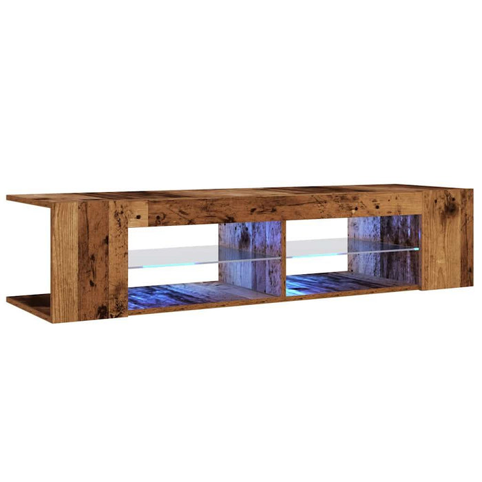 Dulap TV cu lumini LED lemn vechi 135x39x30 cm lemn prelucrat - WALTI WALTI