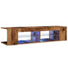 Dulap TV cu lumini LED lemn vechi 135x39x30 cm lemn prelucrat - WALTI WALTI