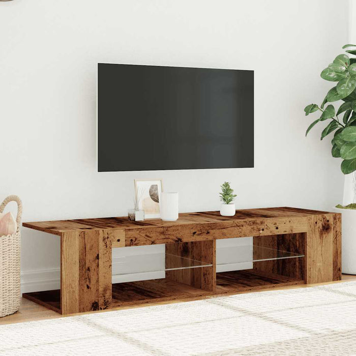 Dulap TV cu lumini LED lemn vechi 135x39x30 cm lemn prelucrat - WALTI WALTI