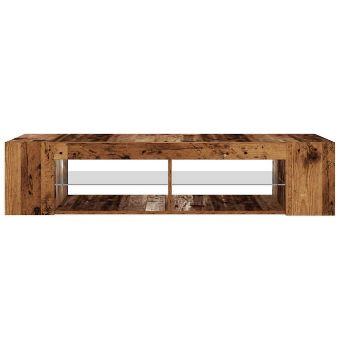 Dulap TV cu lumini LED lemn vechi 135x39x30 cm lemn prelucrat - WALTI WALTI