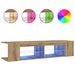 Dulap TV cu LED stejar artizanal 135x39x30 cm lemn prelucrat - WALTI WALTI