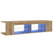 Dulap TV cu LED stejar artizanal 135x39x30 cm lemn prelucrat - WALTI WALTI