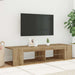 Dulap TV cu LED stejar artizanal 135x39x30 cm lemn prelucrat - WALTI WALTI