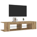Dulap TV cu LED stejar artizanal 135x39x30 cm lemn prelucrat - WALTI WALTI