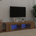 Dulap TV cu LED stejar artizanal 135x39x30 cm lemn prelucrat - WALTI WALTI