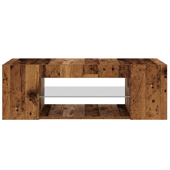 Dulap TV cu lumini LED lemn vechi 90x39x30 cm lemn prelucrat - WALTI WALTI