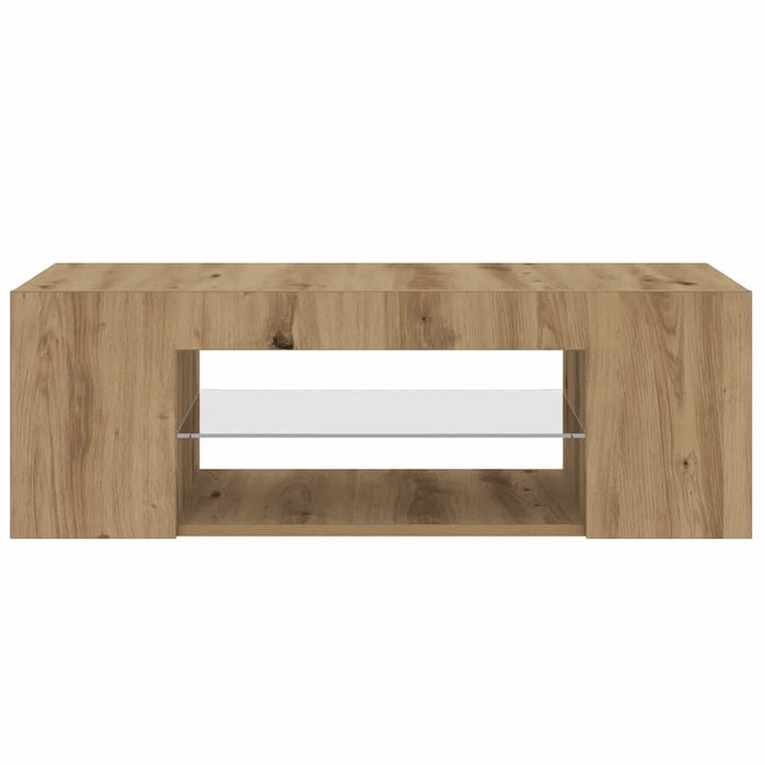 Dulap TV cu LED stejar artizanal 90x39x30 cm lemn prelucrat - WALTI WALTI